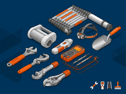 Professional maintenance tools illustration