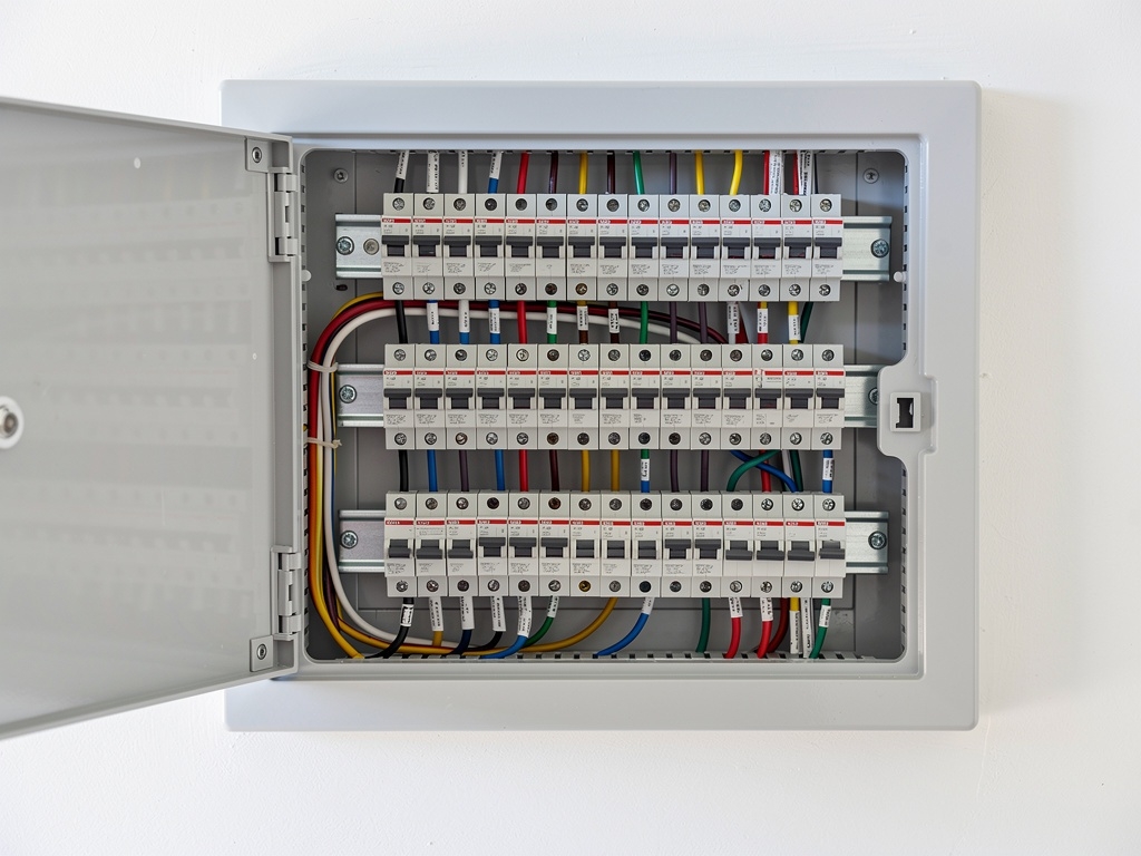Close-up of circuit breaker panel in Australian residential switchboard upgrade